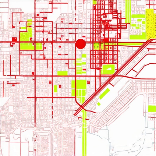 City map with geospatial data overlays used for hyperlocal SEO