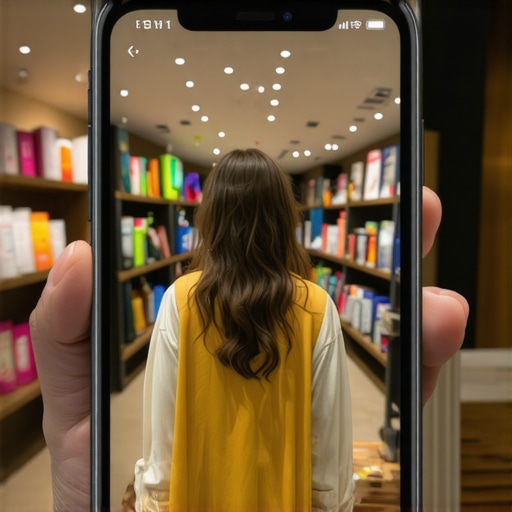 Smartphone showing virtual store tour with AR features for local business marketing