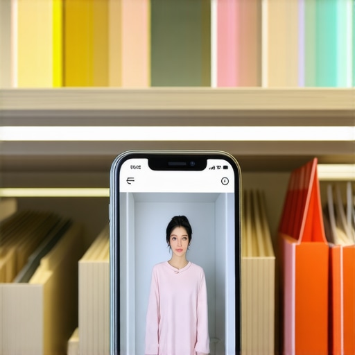 AR smartphone app showing virtual product in a local store setting