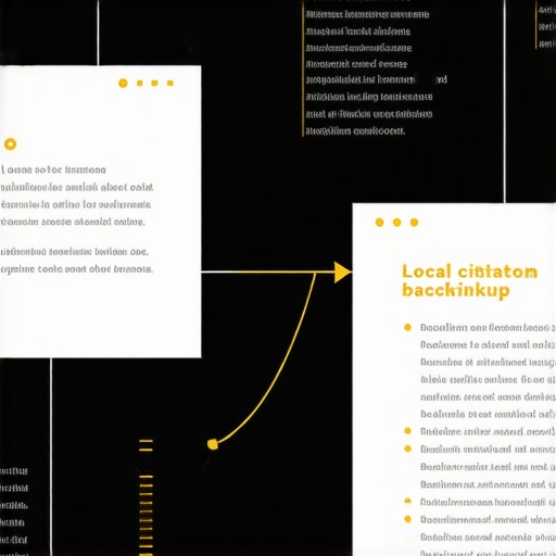 Infographic illustrating integration of citations, schema markup, and backlinks for local SEO