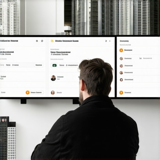 Business owner reviewing digital review analytics with local landmarks