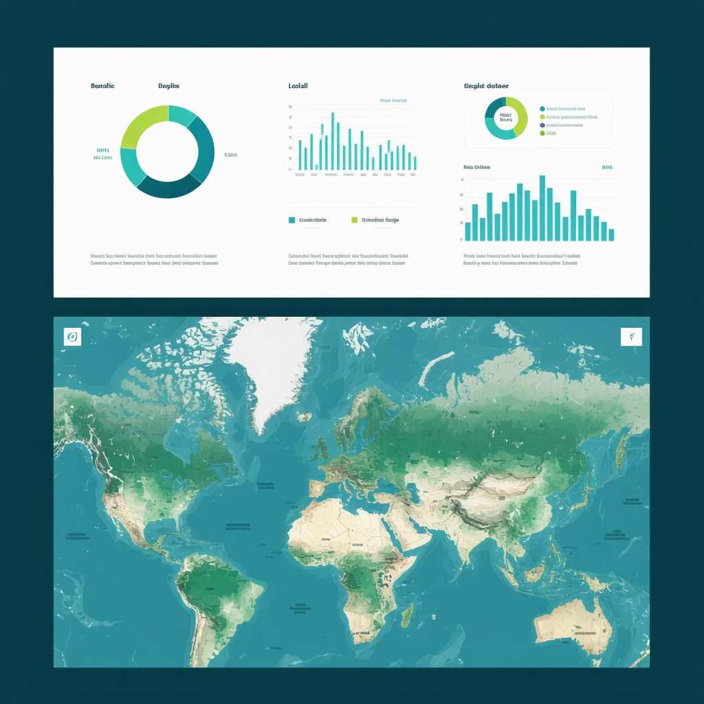 Screenshot of a local SEO analytics dashboard showing graphs and maps