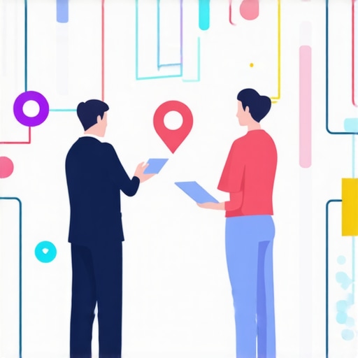 Futuristic illustration of local SEO with data analytics and augmented reality