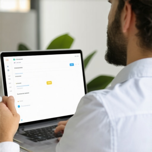 Business owner optimizing website schema markup for enhanced local search visibility
