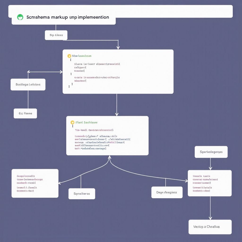 Diagram showing schema markup integration on a local business website for improved search visibility.