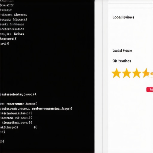 Diagram demonstrating how schema.org review markup enhances search result snippets with star ratings