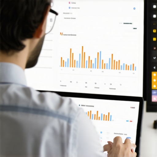 Business owner reviewing local SEO and Google Maps analytics on a computer screen.