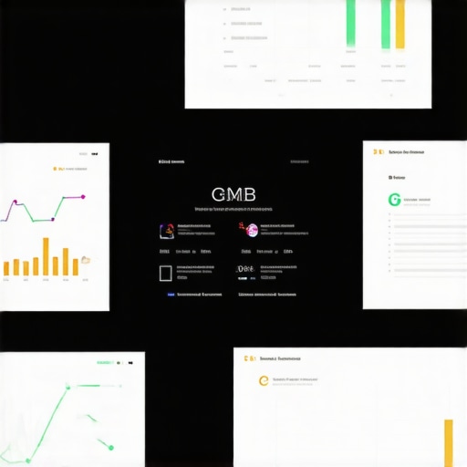 Infographic illustrating data analytics, trends, and metrics for GMB optimization