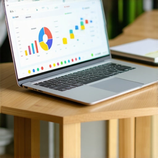 Business owner reviewing GMB data with analytical charts