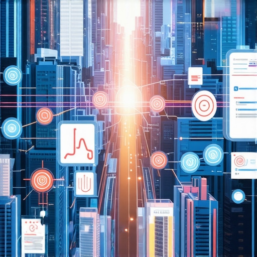 A high-tech city map displaying digital overlays of local business analytics and AI data.