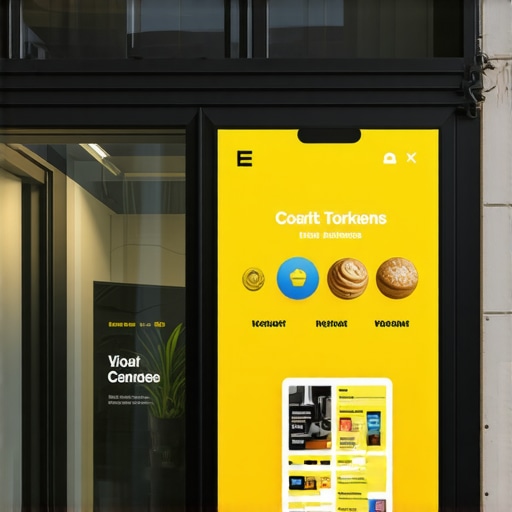 Retail storefront with AR signage and visual search integration