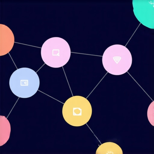 Illustration of interconnected keyword clusters related to local search marketing.