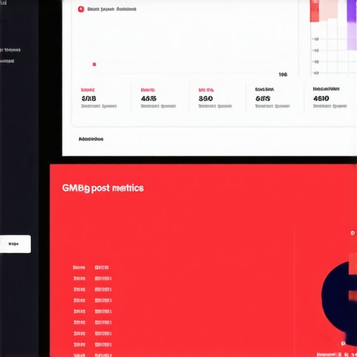 A dashboard displaying local SEO metrics and GMB post performance.