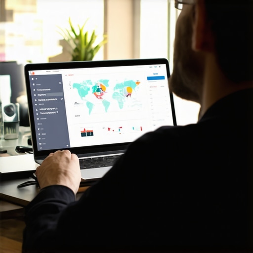 Business owner reviewing local SEO and map analytics