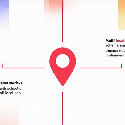 Diagram showing schema markup process and advantages for multiple business locations.