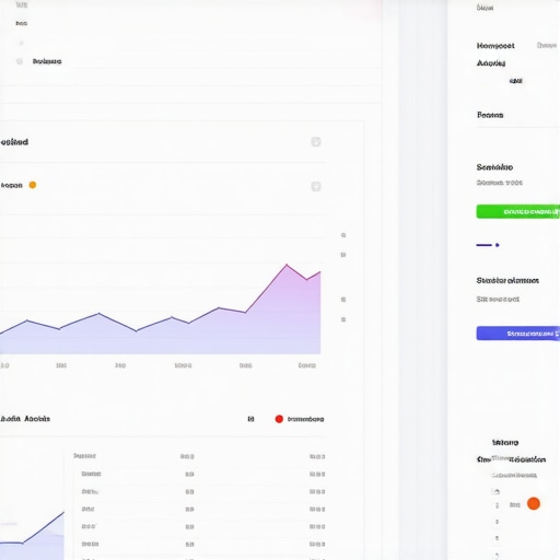 A futuristic dashboard displaying analytics and schema markup tools for local SEO