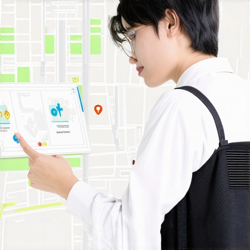 Futuristic local SEO tools with AI, AR, and geofencing elements