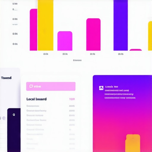 Dashboard with graphs and maps showing local search trends and consumer behavior