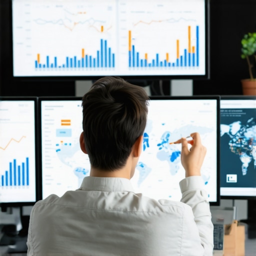 SEO professional reviewing citation analytics on a digital screen.