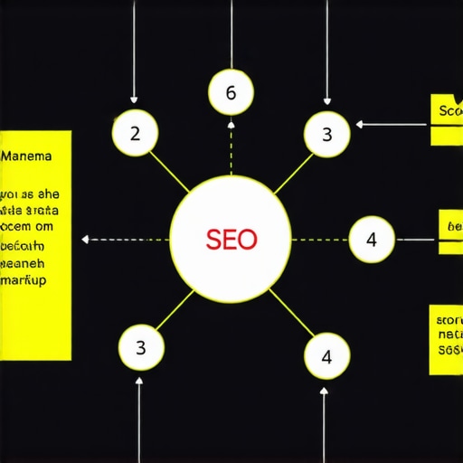 Diagram illustrating schema markup integration for enhanced local search rankings.