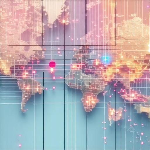 A digital map showing interconnected landmarks and reviews representing a semantic knowledge graph.