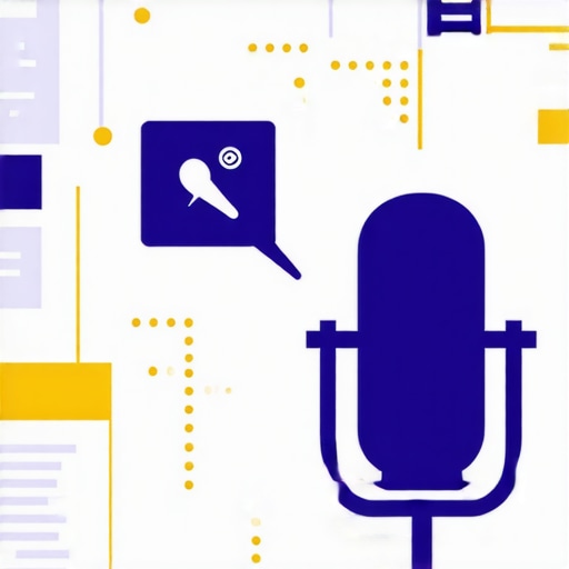 Infographic showing voice search interaction with local business keywords and structured data.
