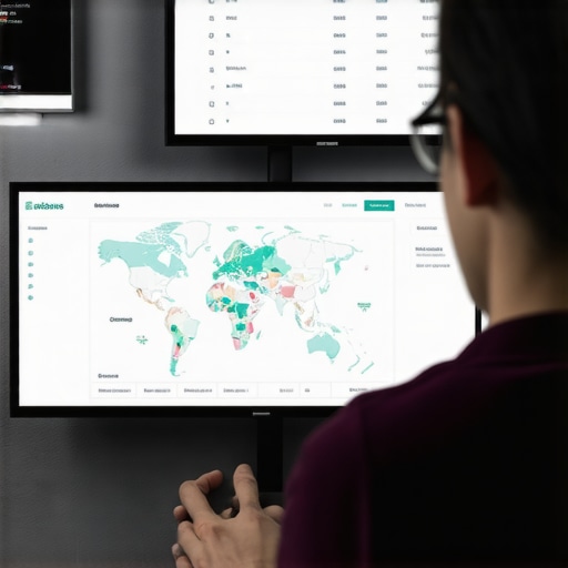 Business analytics dashboard displaying local SEO metrics and maps