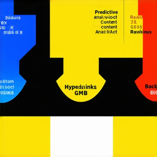 Advanced Local SEO Strategy Components Diagram illustrating the interconnected elements of predictive analytics, hyperlocal content, reviews, and backlinks affecting Google My Business rankings.