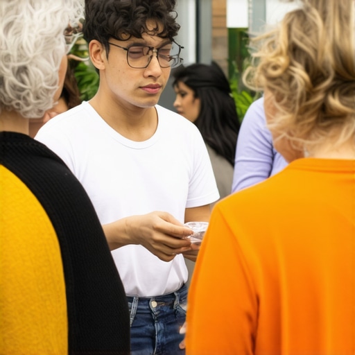 Local community event with businesses and residents engaging
