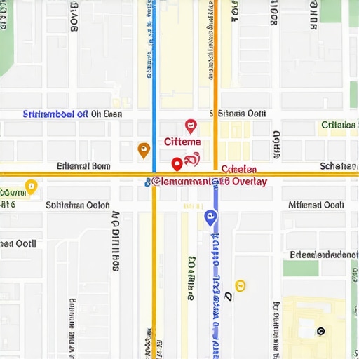 Map with neighborhood-specific SEO annotations and citation points