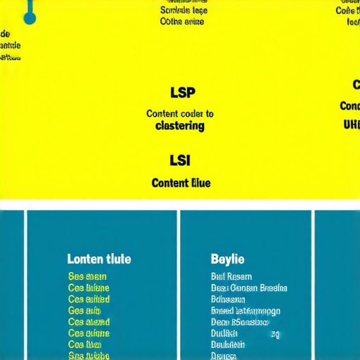 Infographic showing semantic search improvement techniques for local SEO including NLP, LSI, and content clustering