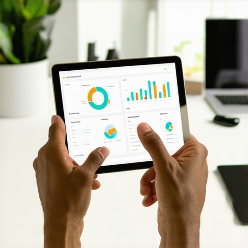 Analyzing Local SEO Data Business owner reviewing local SEO analytics on a tablet