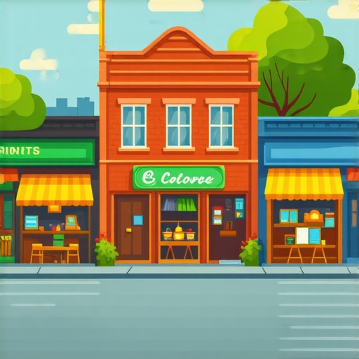 Local business actively participating in neighborhood events with landmarks in background