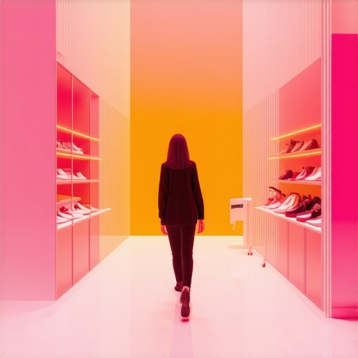 3D virtual walkthrough of retail store with AR elements