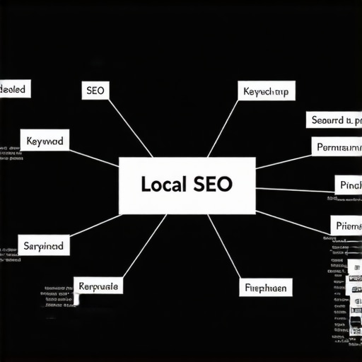 Mind map of local SEO keyword clusters demonstrating comprehensive search term coverage.