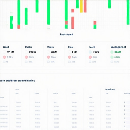 Local Search Trend Analytics Dashboard Dashboard displaying graphs and data analytics for local SEO and customer behavior analysis.