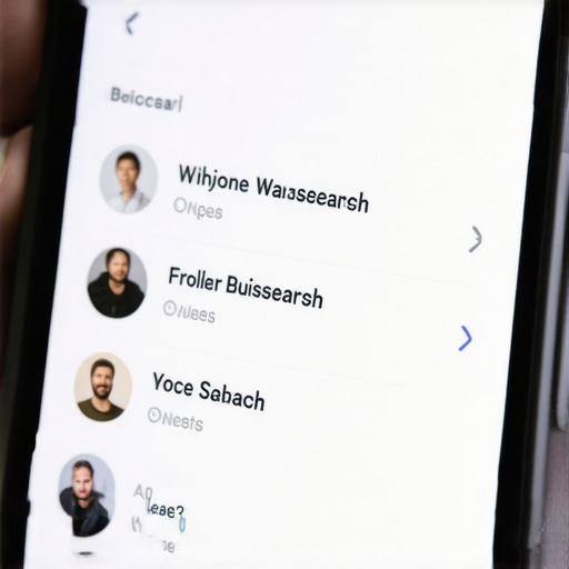 Smartphone screen displaying voice search results for nearby businesses