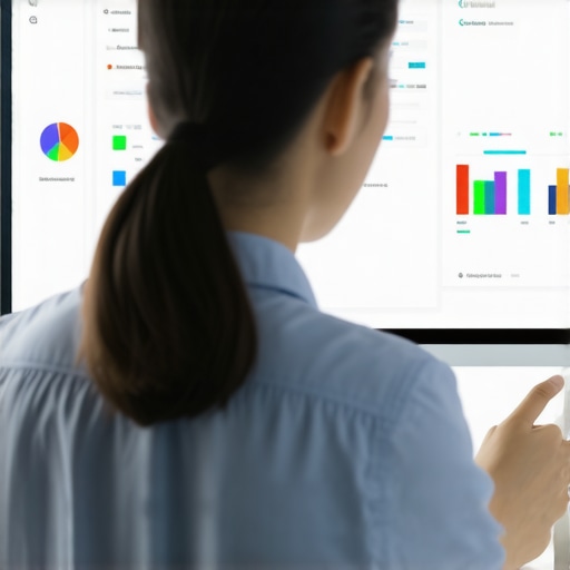 A marketer reviewing Google My Business analytics dashboard with various engagement metrics.