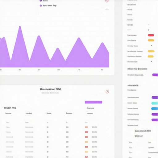 Digital dashboard showing local SEO analytics and engagement metrics.