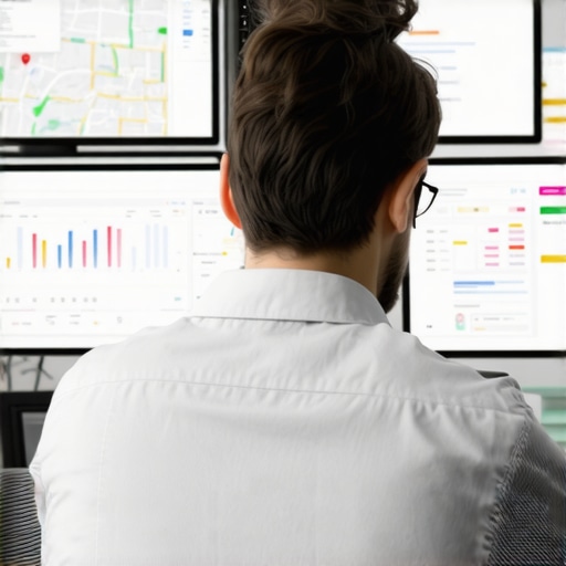 Digital marketer reviewing analytics dashboards and local search performance metrics.