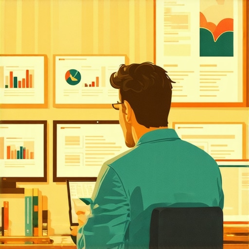 A digital marketing expert reviewing citation and backlink profiles on multiple monitors.