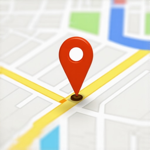 Map with geospatial overlays highlighting local business areas.