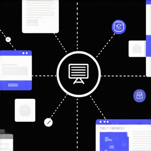Diagram illustrating the interconnected elements of advanced local SEO tactics including citations, data analysis, and schema markup.