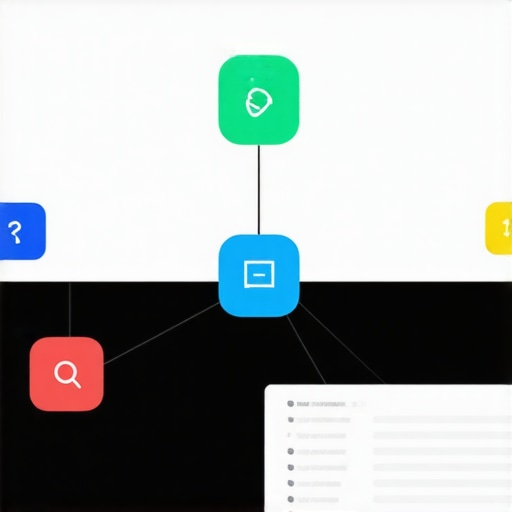 Visual representation of interconnected local SEO factors like schema markup, keywords, and user engagement.