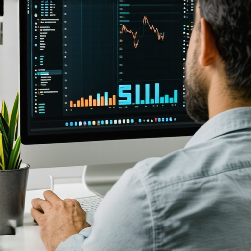 Digital marketer reviewing backlink profiles and local SEO data for Google My Business optimization.