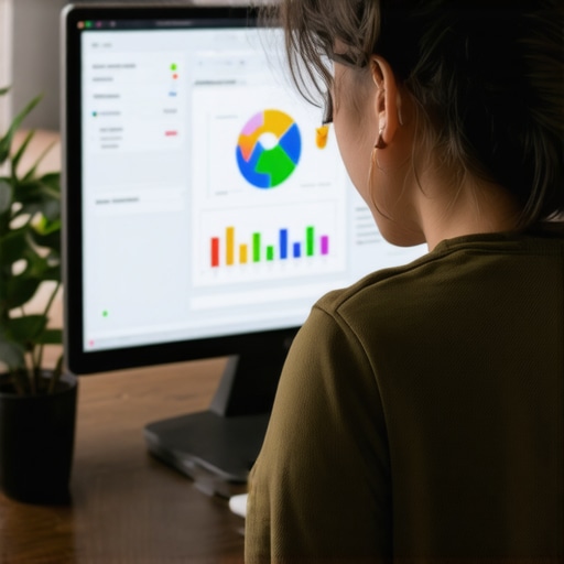 Digital marketer examining complex analytics dashboards for local SEO