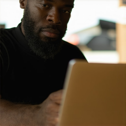 Business owner actively engaging with customers' reviews on a laptop to boost local SEO reputation.