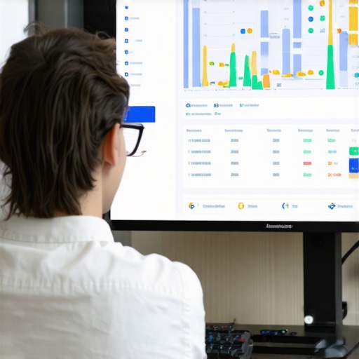 Business owner reviewing analytics for local search performance.