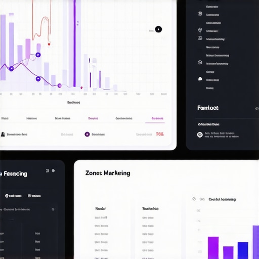 A futuristic digital dashboard showcasing localized customer insights and real-time analytics.