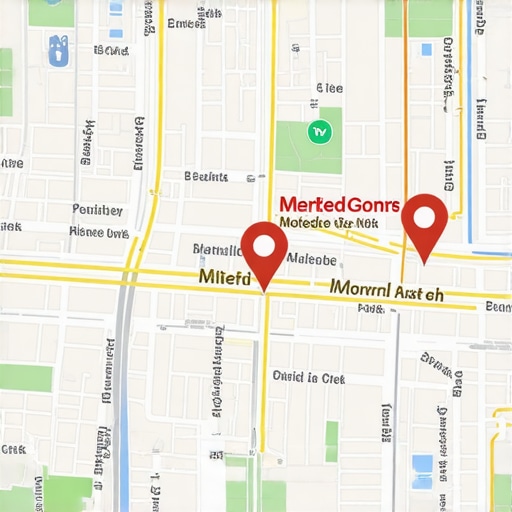 Map illustrating local business locations and community hubs for hyperlocal SEO